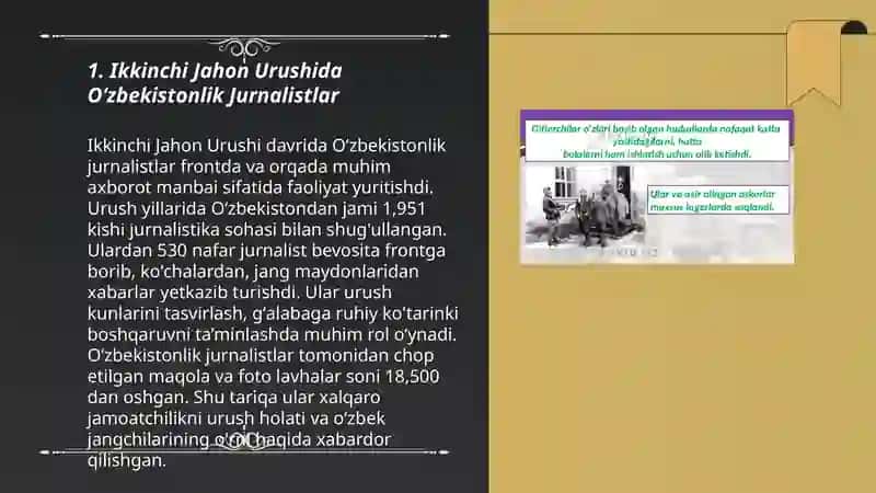 Ikkinchi Jahon Urushida Oʻzbekistonlik Jurnalistlar 3