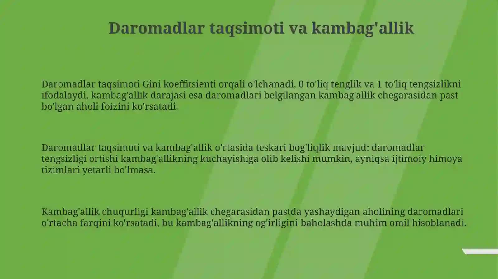 Daromadlar taqsimoti va kambag'allik 3