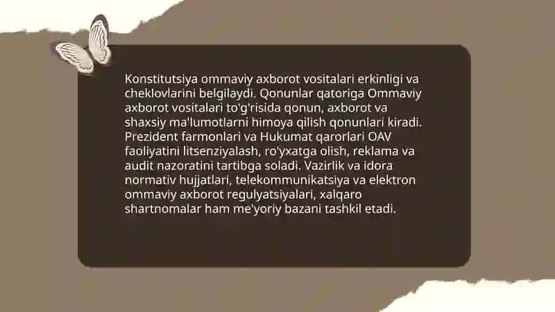O'zbekiston Respublikasida ommaviy axborot vositalarining faoliyati 3