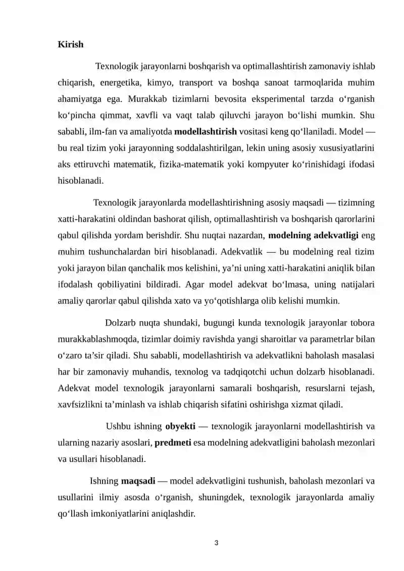 Modelning adekvatligi tushunchasi: baholash mezonlari va usullari 3