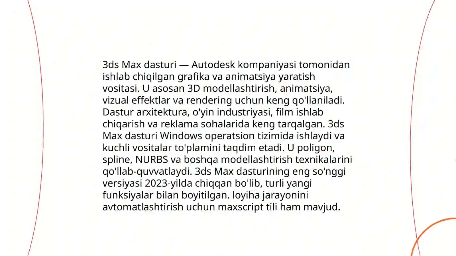 3ds Max dasturida obektlar va ularni yaratish 3