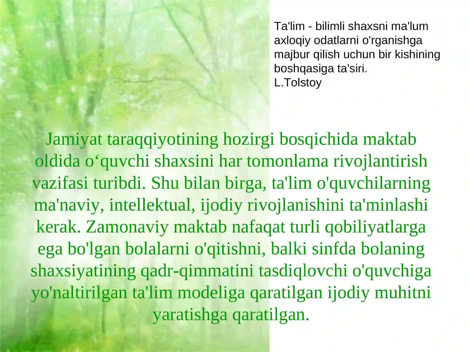 Asosiy pedagogik yondashuvlar (konsepsiyalar) va ulardanboshlang‘ich ta’limda foydalanish 3