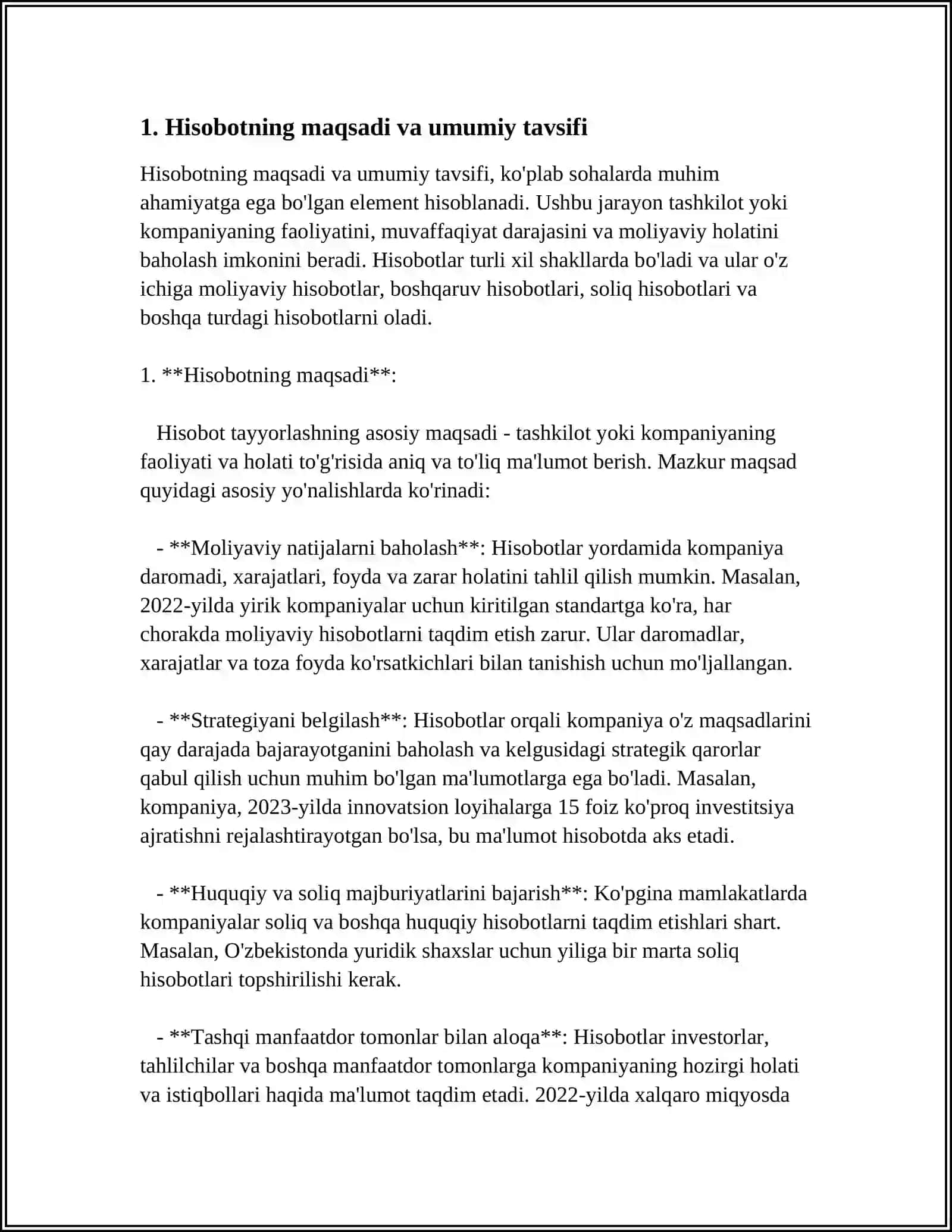 MOLIYAVIY HOLAT TOʻGʻRISIDAGI HISOBOTNING MAZMUNI 3