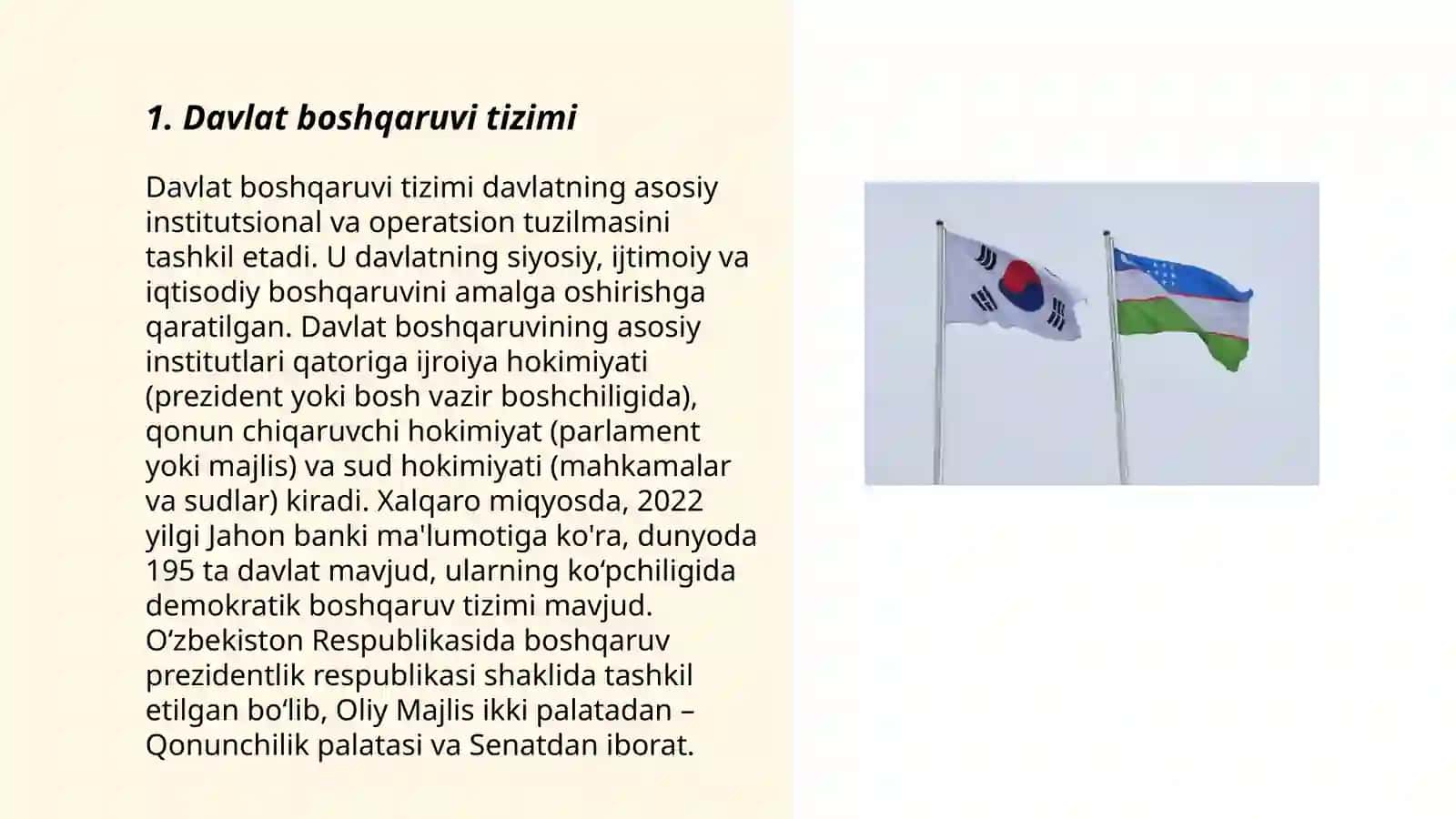 Janubiy Koreya davlatining boshqaruv qarorlari,boshqaruv tuzilmasiva salohiyati va huquqiy tizim tomonlami 3