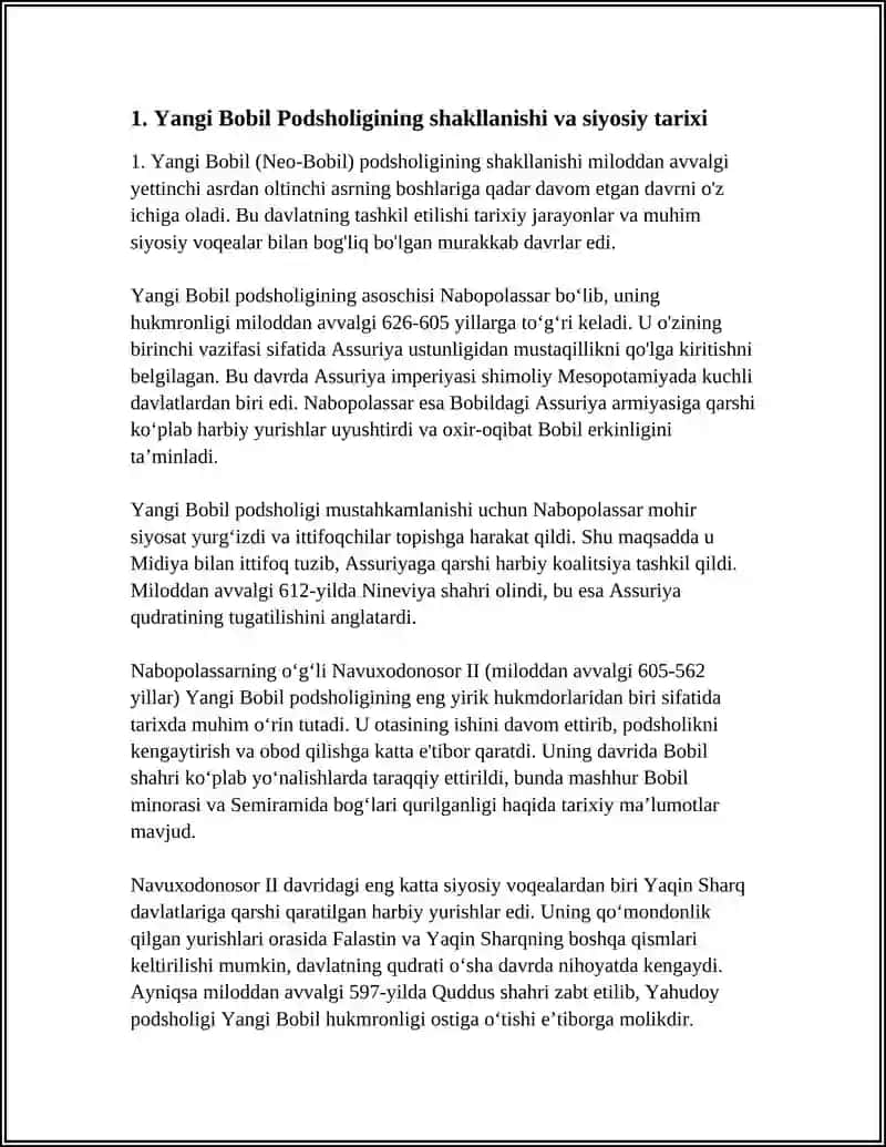 Yangi Bobil Podsholigining shakllanishi va siyosiy tarixi 3