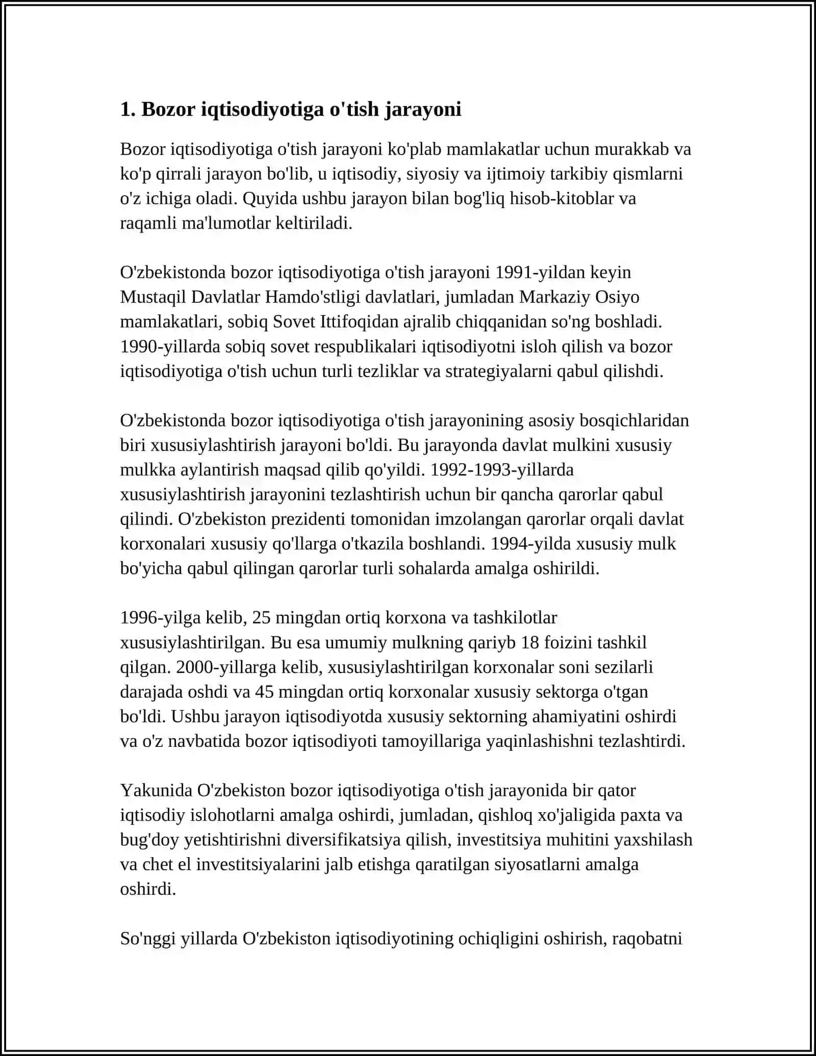 O'ZBEKISTONNING MUSTAQILLIK YILLARIDA IQTISODIY RIVOJLANISHI 3