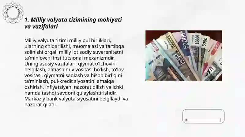 Milliy valyuta tizimining mohiyati va asosiy elementlari 3