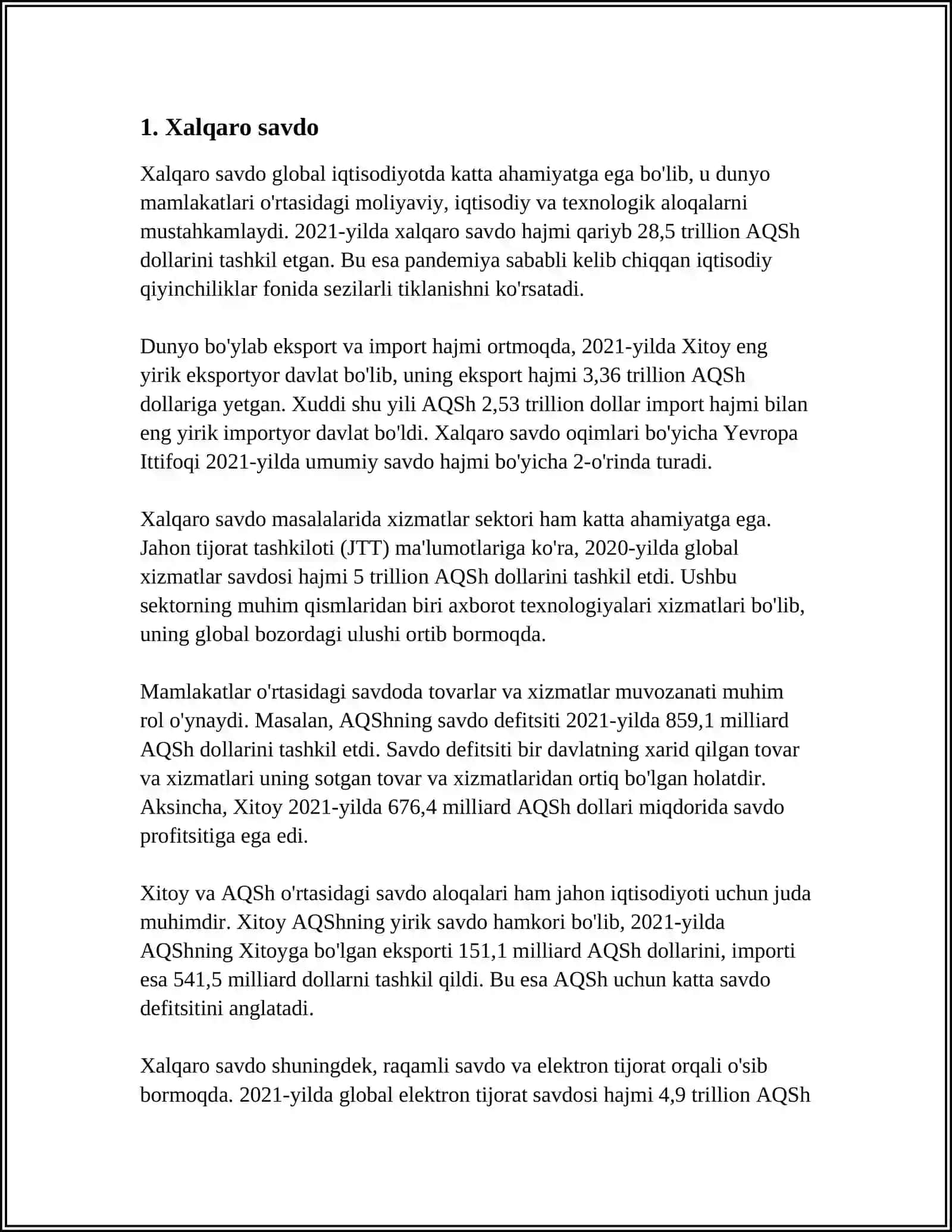 INTERNATIONAL MARKETS IN ECONOMY 3