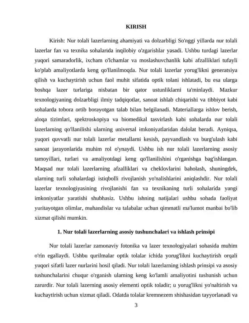 Nur tolali lazerlar va ularning amaliyotda qoʻllanilishi 3