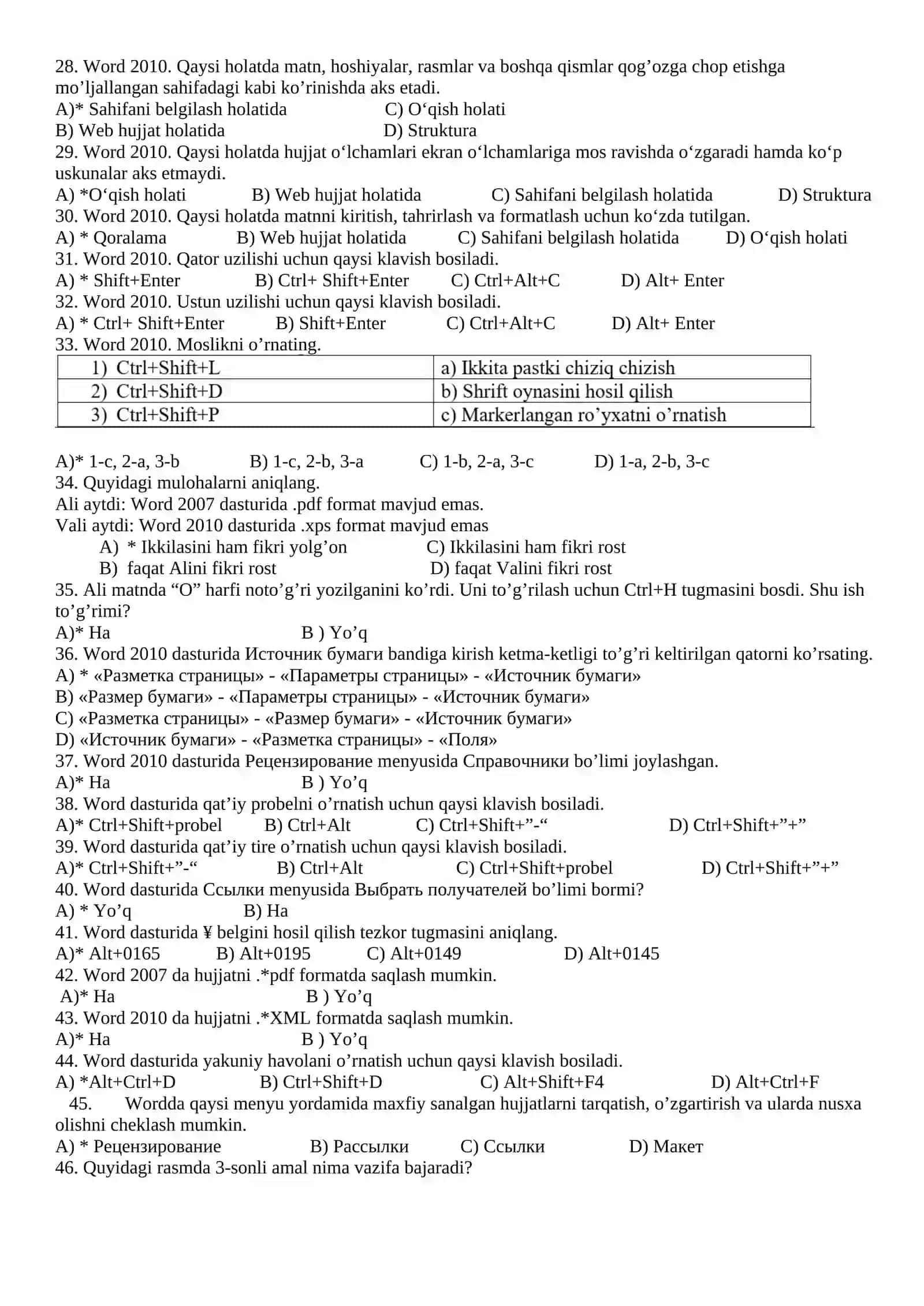 MS Wordda belgilarni avtomatik almashtirish qanday bajariladi? 3
