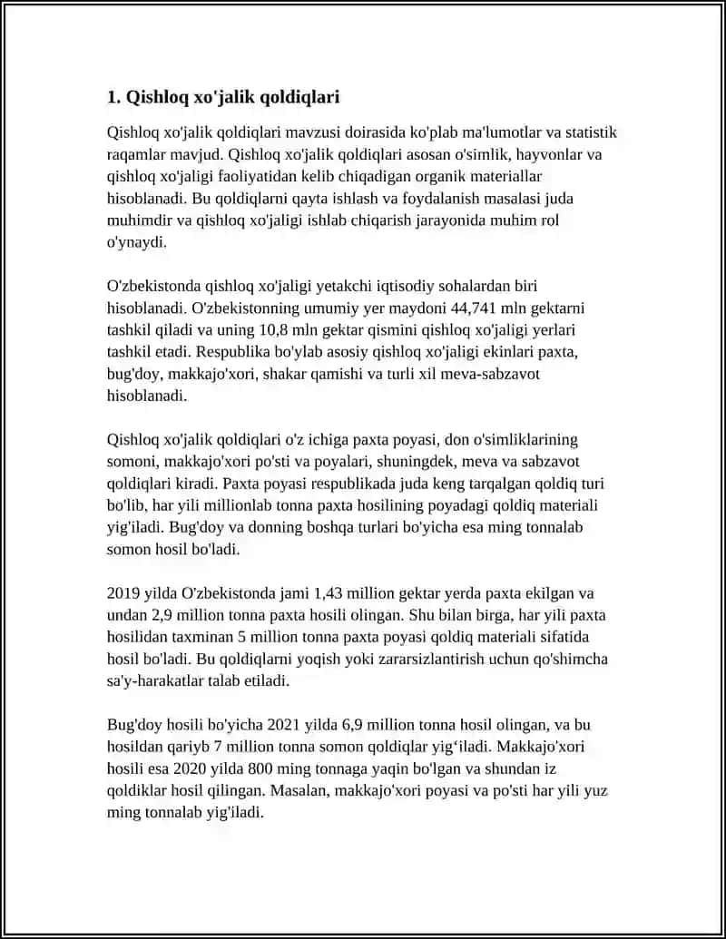 BIOGAZ OLISHDA XOMASHYO MANBALARI 3