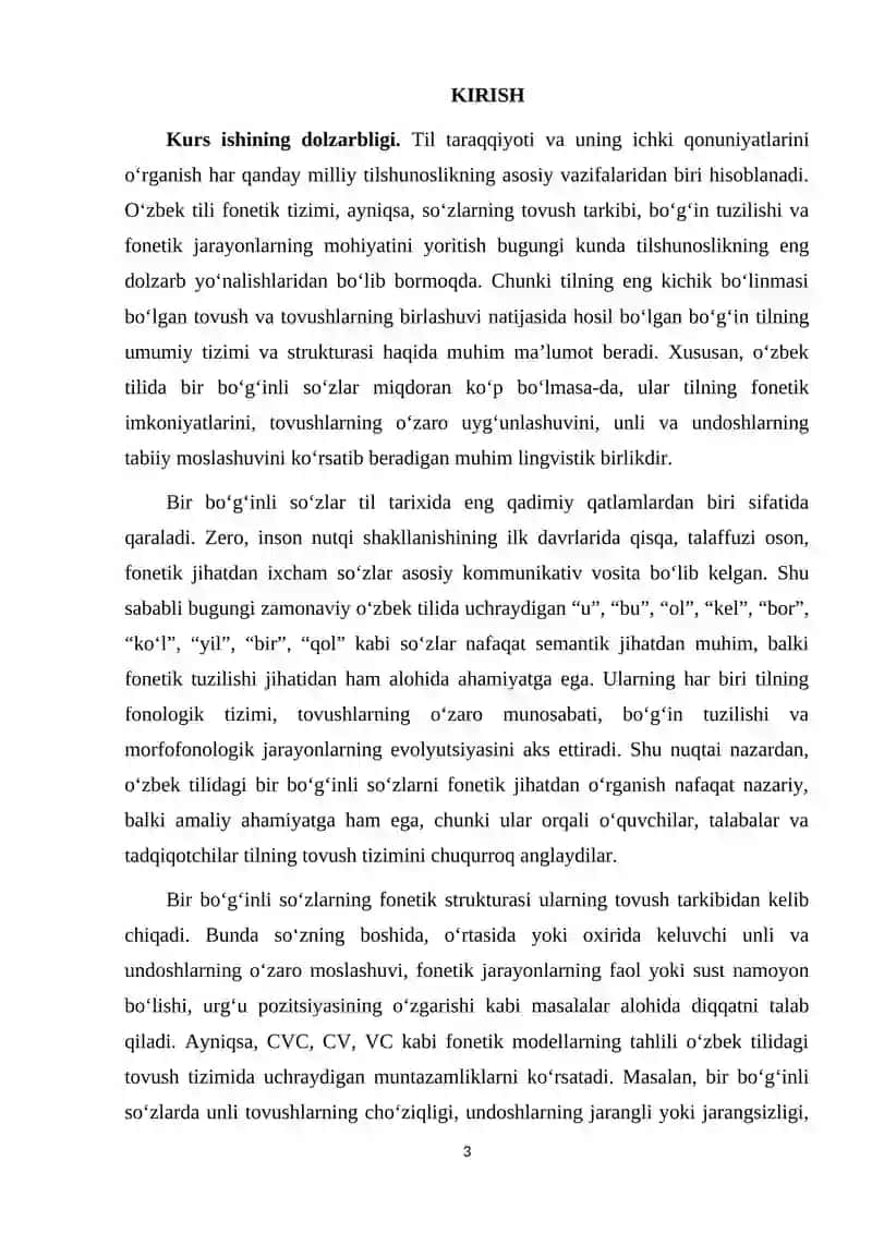 O‘zbek tilida bir bo'g'inli so'zlarning fonetik strukturasi 3