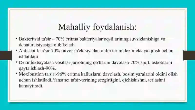 Etil spirtining farmakologiyasi va toksikologiyasi. Alkogalizm 3