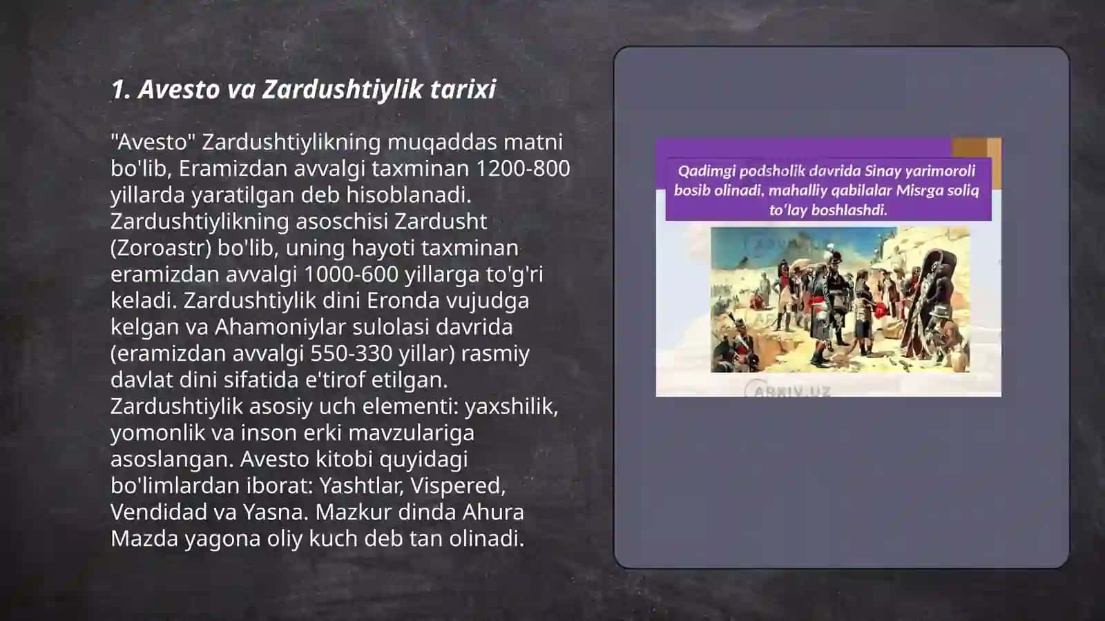 Avestoning Oʻrta Osiyo xalqlarini tarixida ahamiyati 3