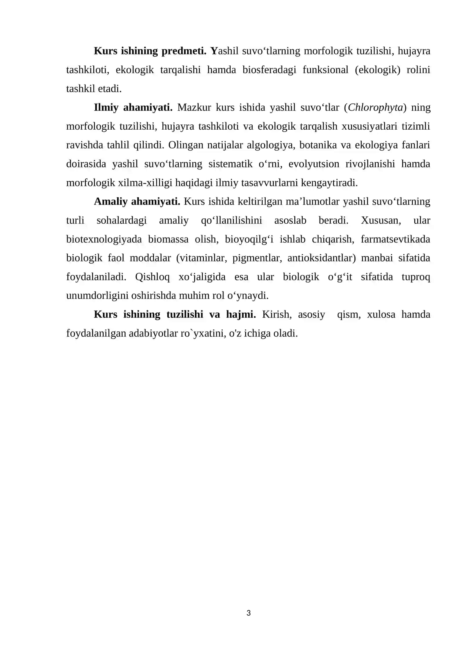 YASHIL SUVO’TLAR (CHLOROPHYTA) MORFOLOGIK BELGILARI VA TARQALISHI 3