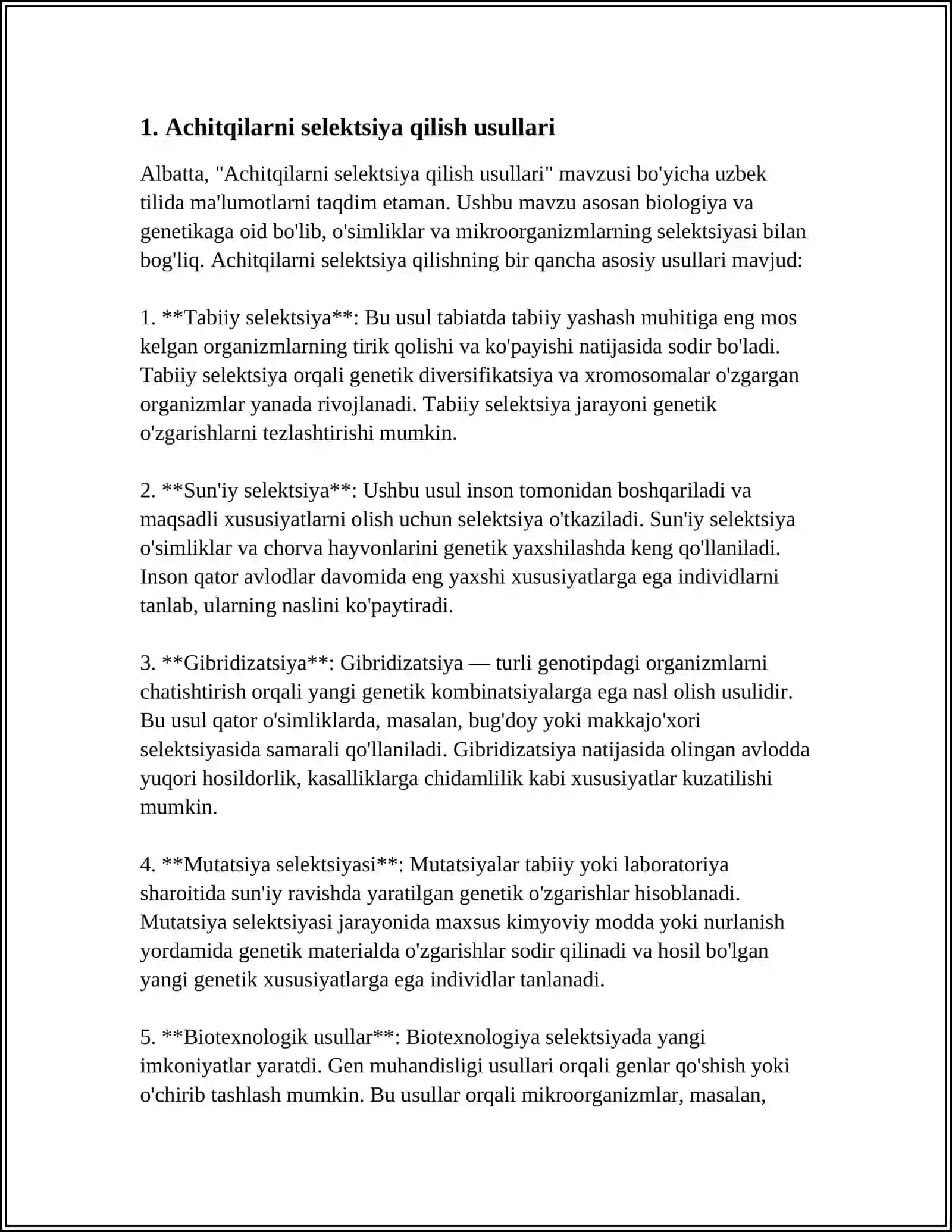 PIVO ICHLAB CHIQARISHDA QOLLANILADIGAN ACHITQILARNI SELEKSIYASI 3
