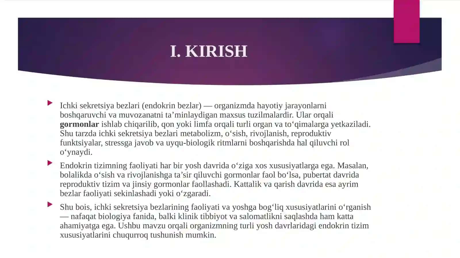 ICHKI SEKRETSIYA BEZLARI VA YOSHGA OID XUSUSIYATLARI 3