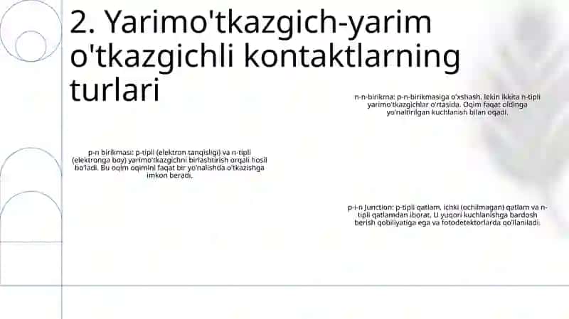 Yarim O'Tkazgich-Yarim O'Tkazgich Kontakti 3