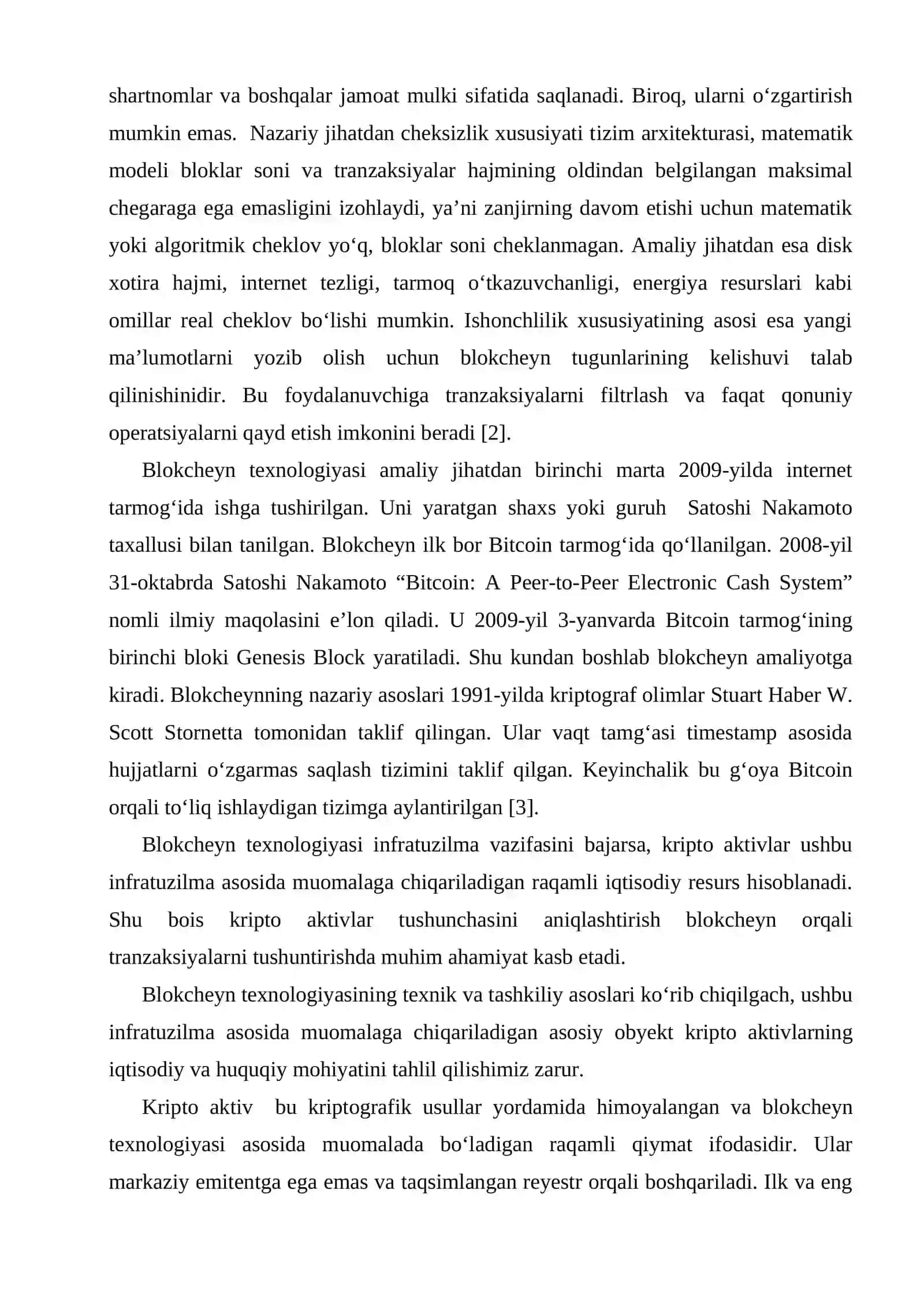 KRIPTO AKTIVLAR BILAN BOGʻLIQ TRANZAKSIYALARNI BLOKCHEYN ORQALI AMALGA OSHIRILISHI 3