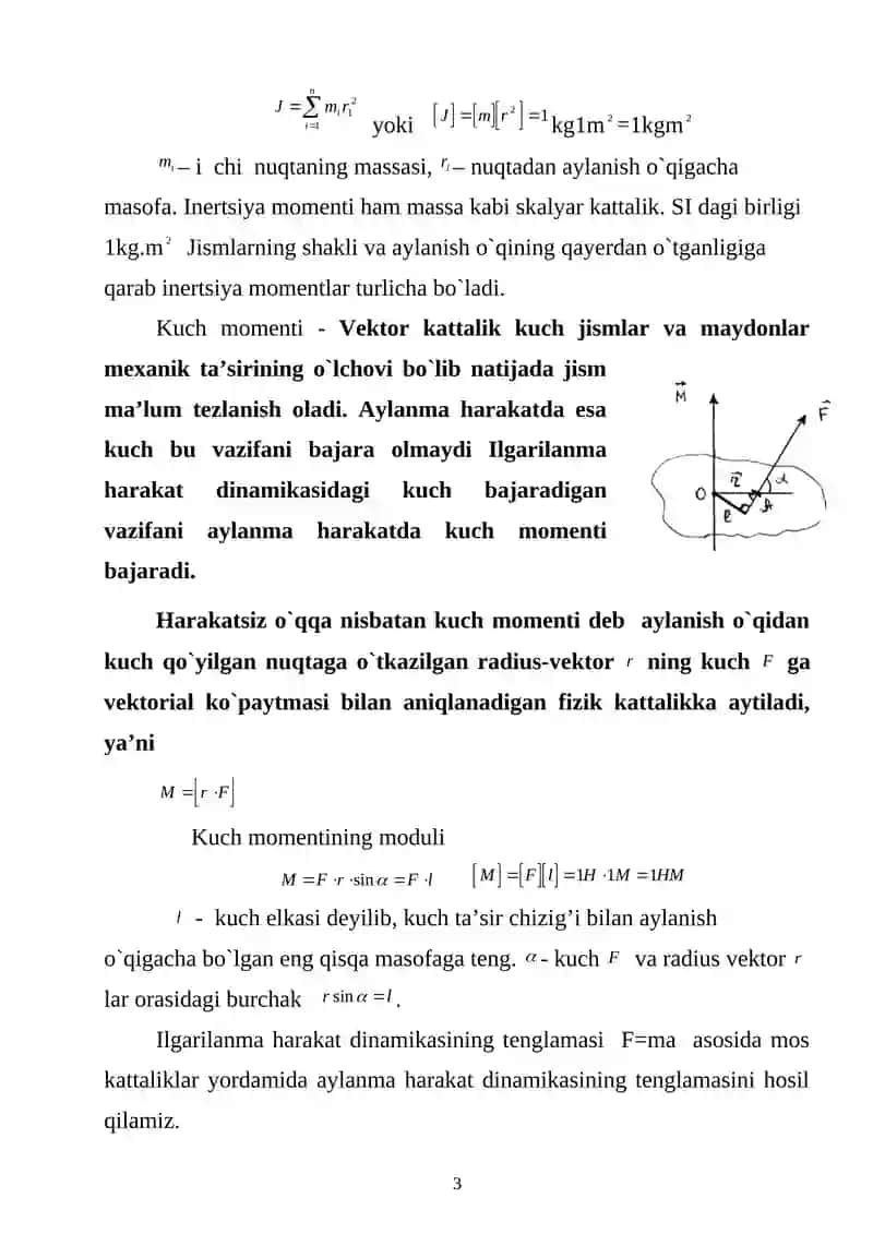 Kuch momenti va inersiya momenti 3