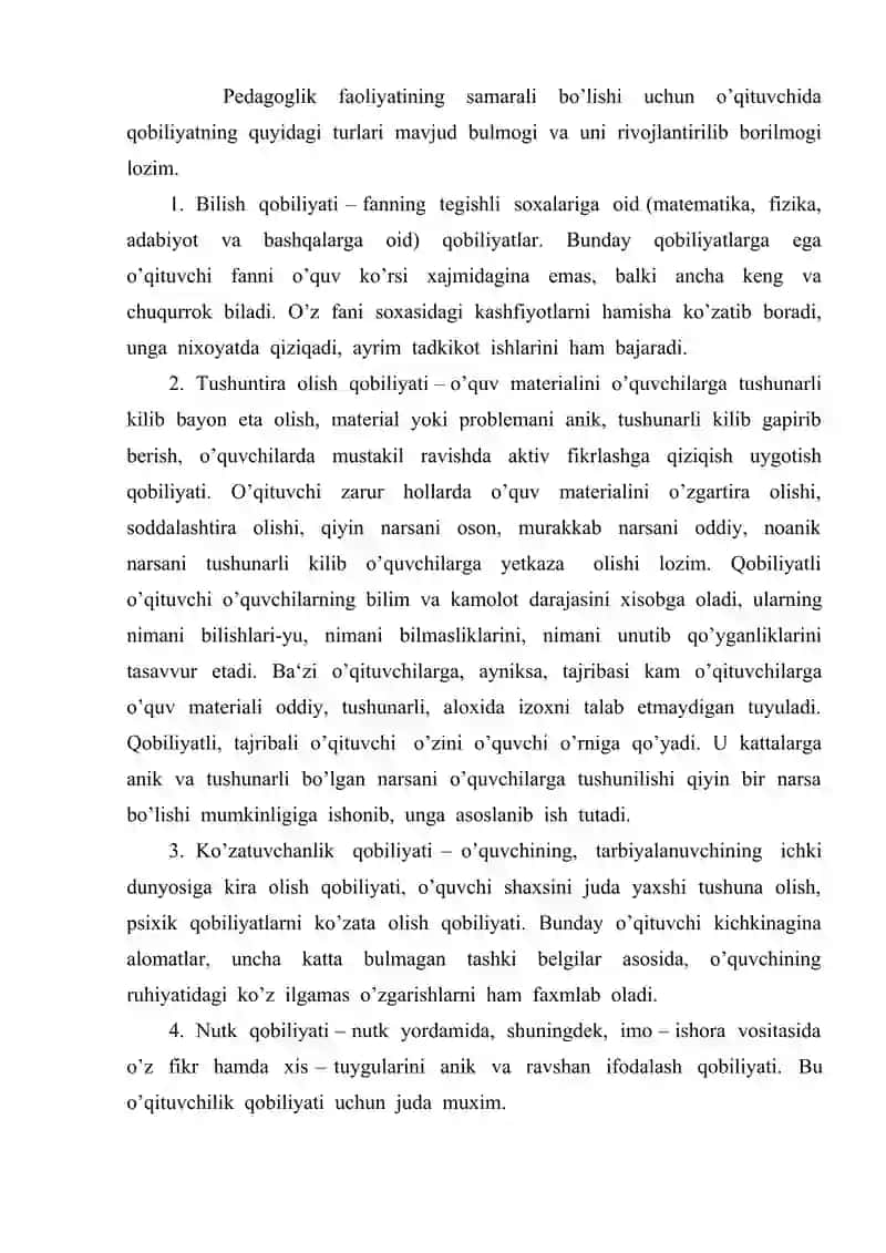 Pedagogik qobiliyat haqida tushuncha va pedagogik qobiliyatning turlari 3
