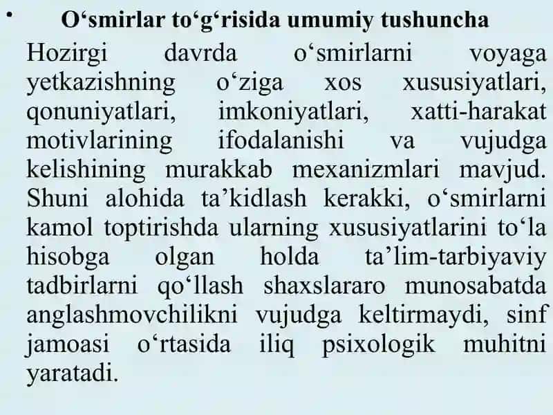 o'smirlik davridagi psixologik inqiroz. 3