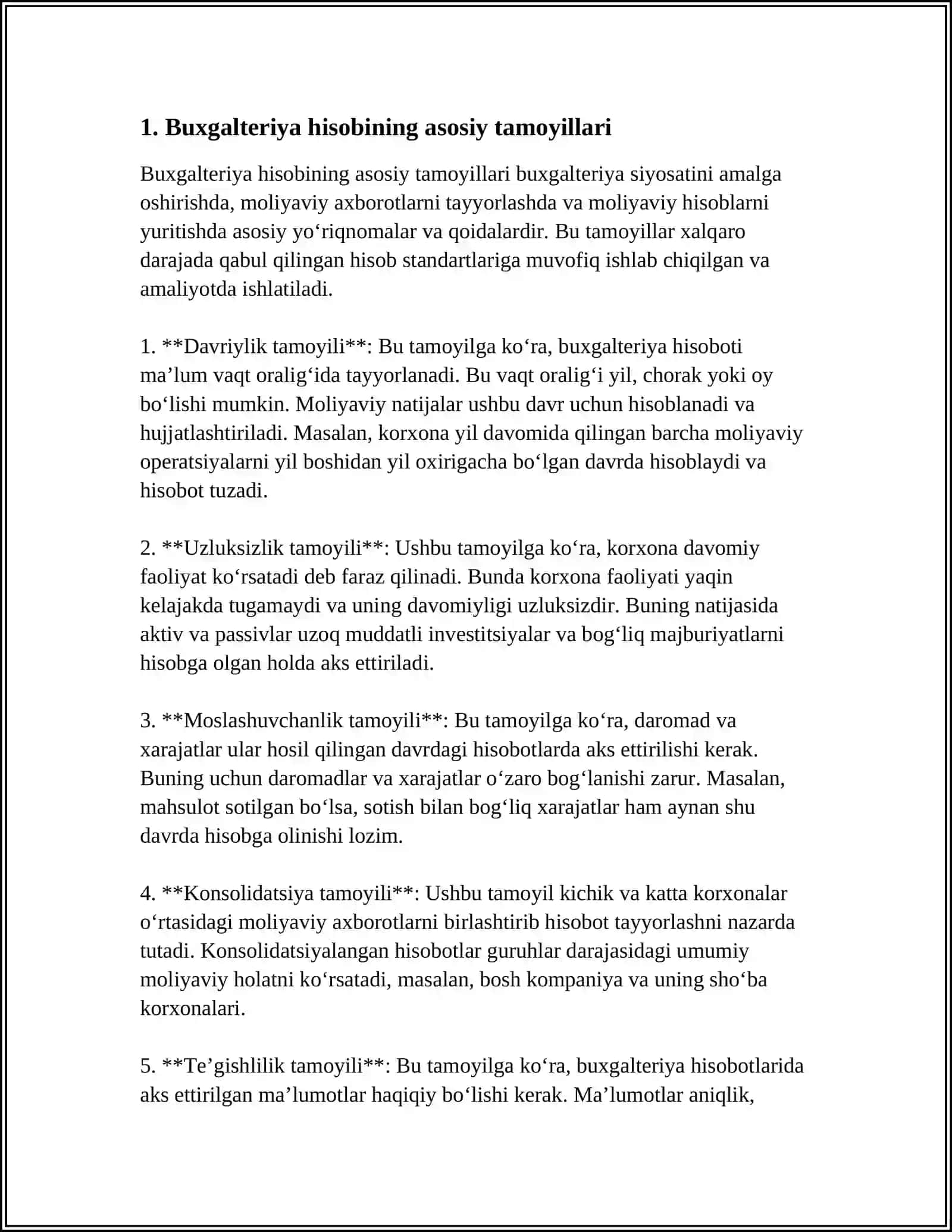 BUXGALTERIYA HISOBINING TASHKIL ETILISHINI O’RGANISH 3