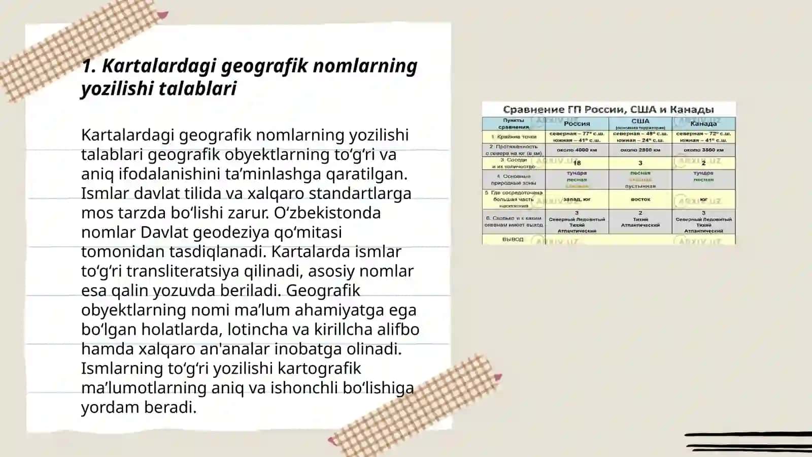 Kartalardagi yozuvlar va geografik nomlarning yozilishi talablari 3