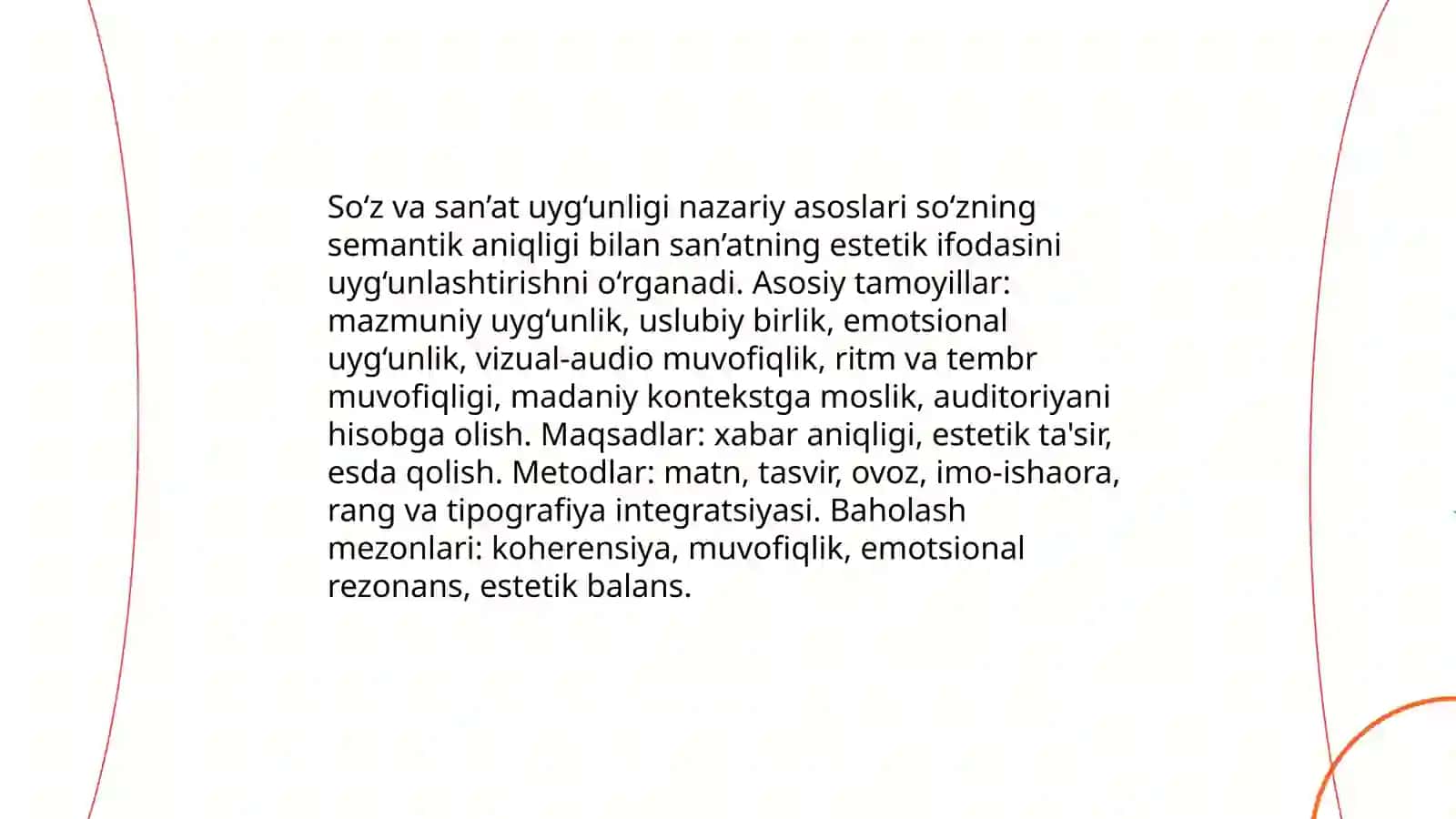Taqdimotlar tayyorlashda sóz va san'atning uygunligi 3