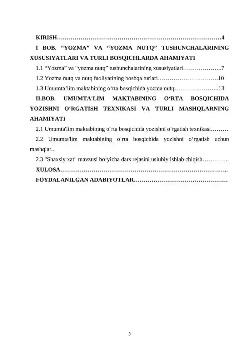 “Yozma nutq o‘stirish mazmuni va usullari mavzusi” 3