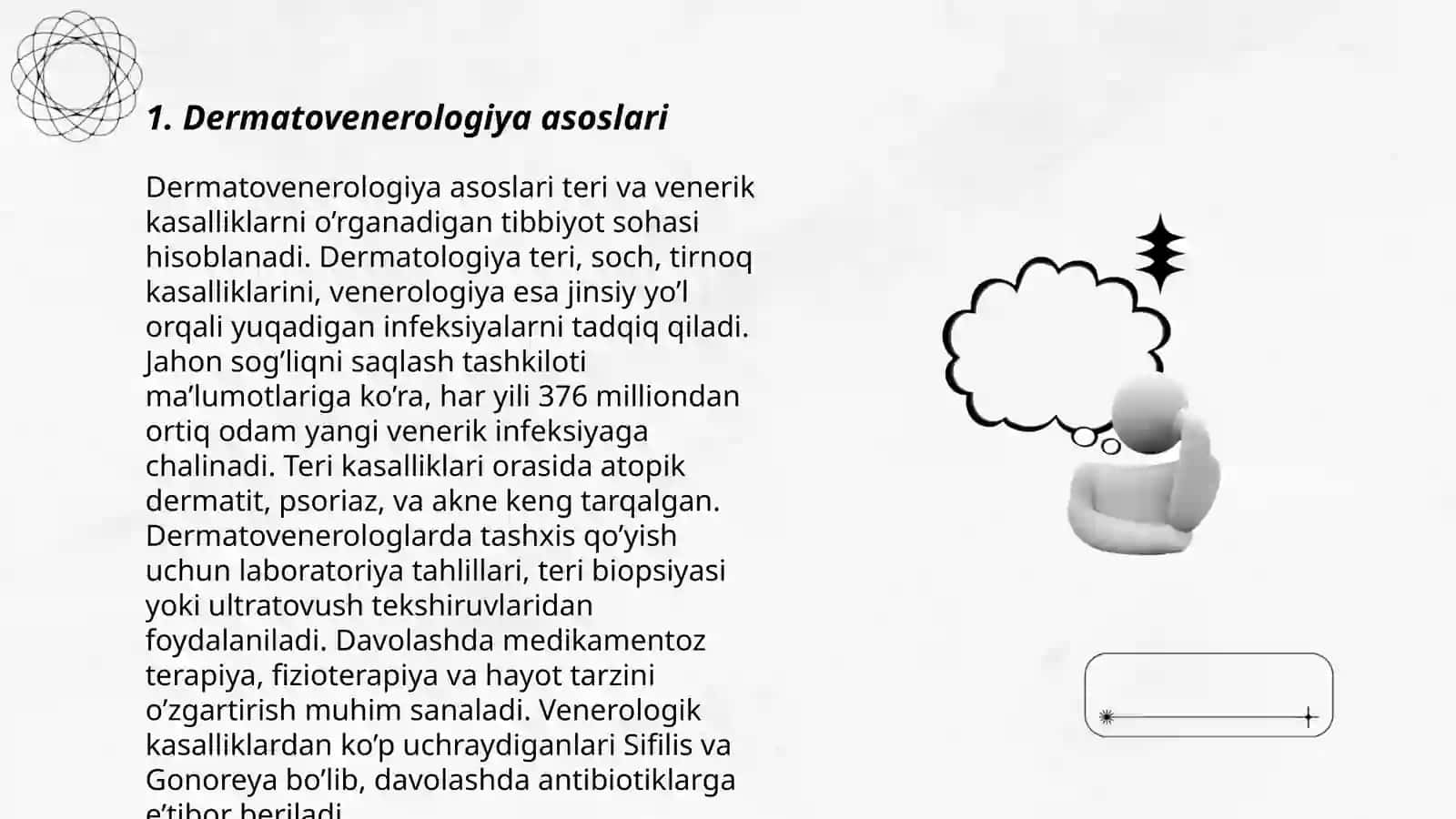 Dermatoveneroligiyada Jinsiy yoʻl bilan yuqadigan kasalliklar profilaktikasi 3