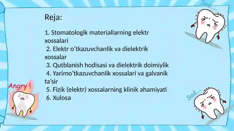 Stomatologik materiallarning elektr xossalari 3