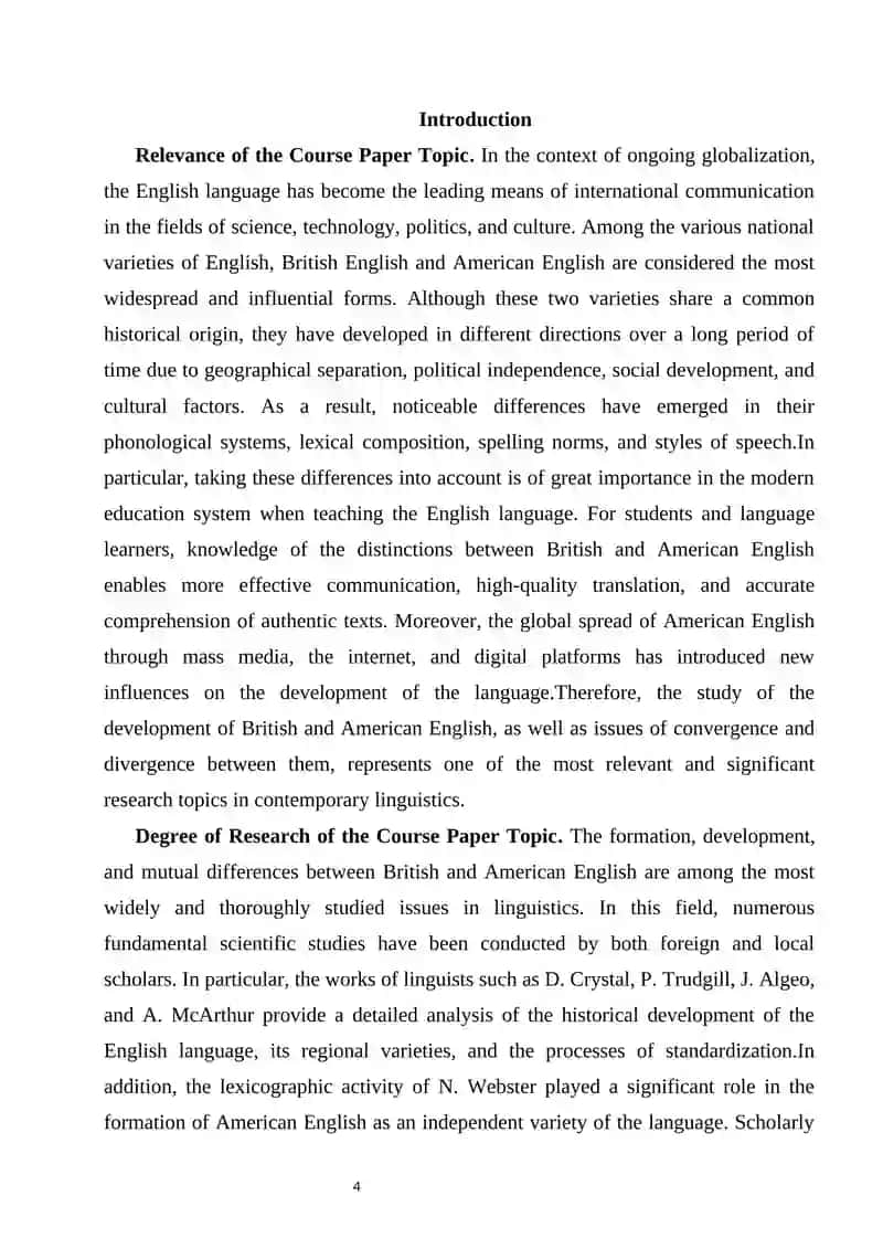 The development of British and American English language 3