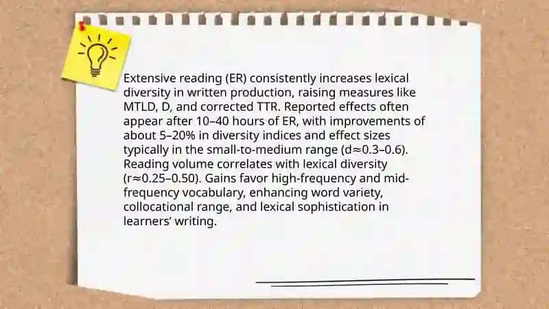 Extensive reading and vocabulary development in writing 3