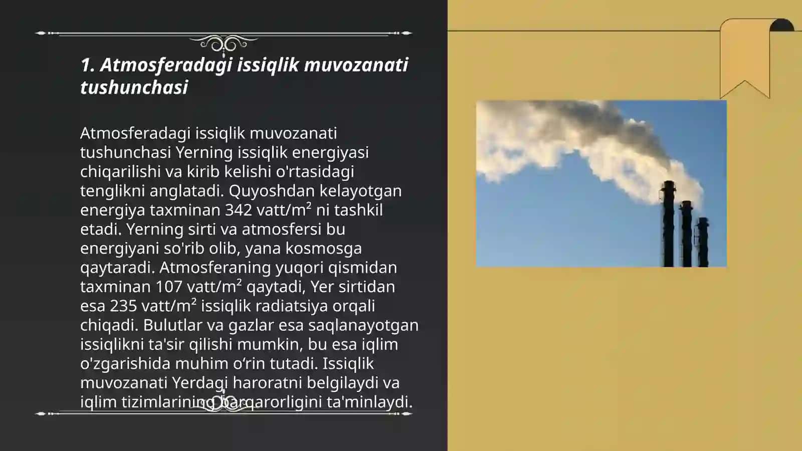 Atmosferadagi issiqlik muvozanati tushunchasi 3