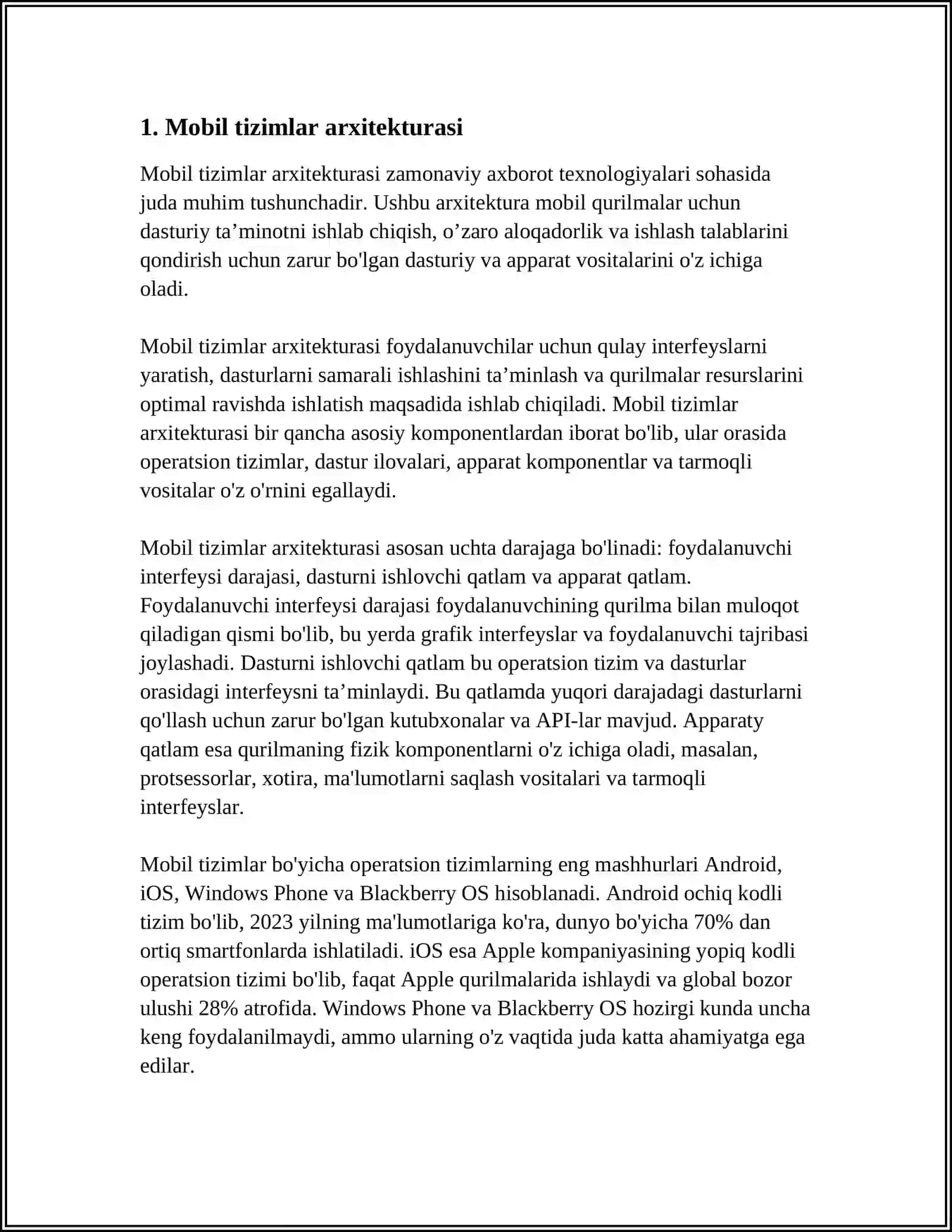MOBIL TIZIMLAR UCHUN MOʻJALLANGAN PROTSESSORLAR 3