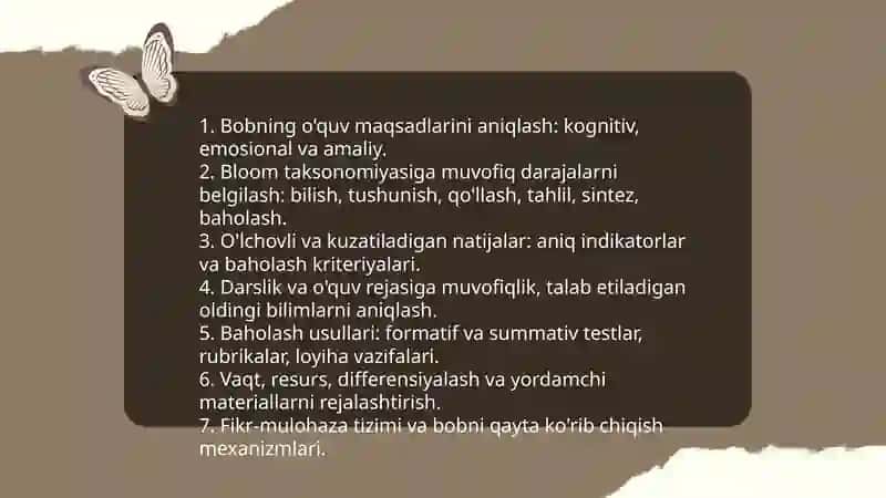 Darslik va óquv qóllanmalar bóyicha maʼlum boblar va mavzularni órganish 3