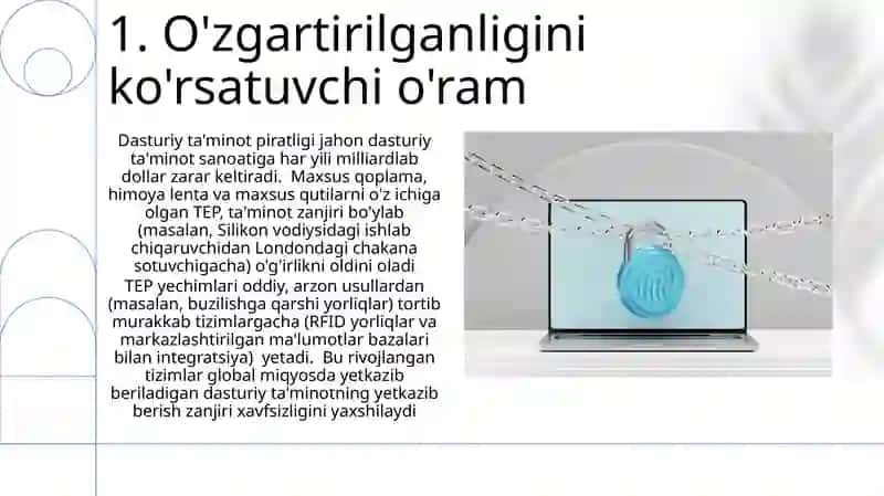 Dasturiy ta'minotni ruxsat etilmagan o'zgartirishlardan himoyalash 3