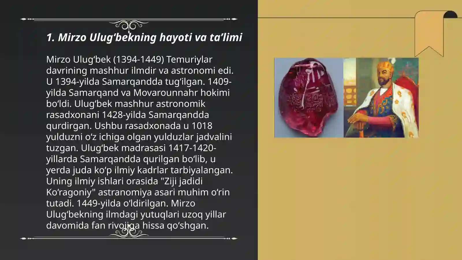 Mirzo Ulugʻbekning hayoti va taʼlimi 3