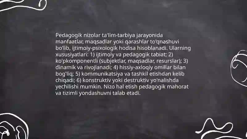 Pedagogik nizolar va ularni bataraf etish texnologiyasi 3