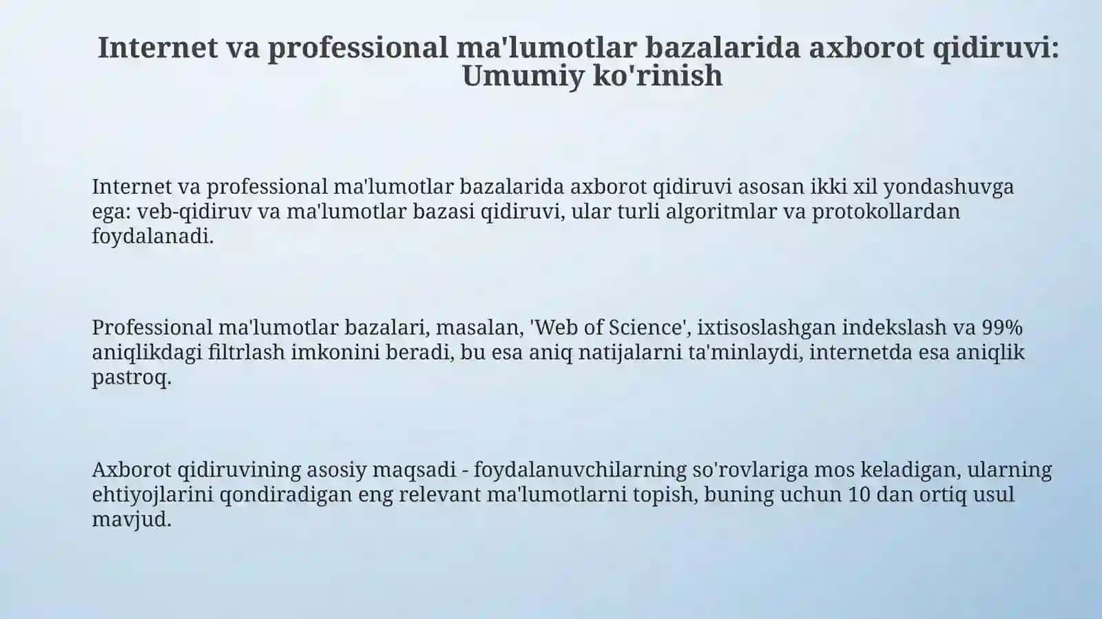 Internet va professional bazalarda axborot qidirish texnalogiyasi 3