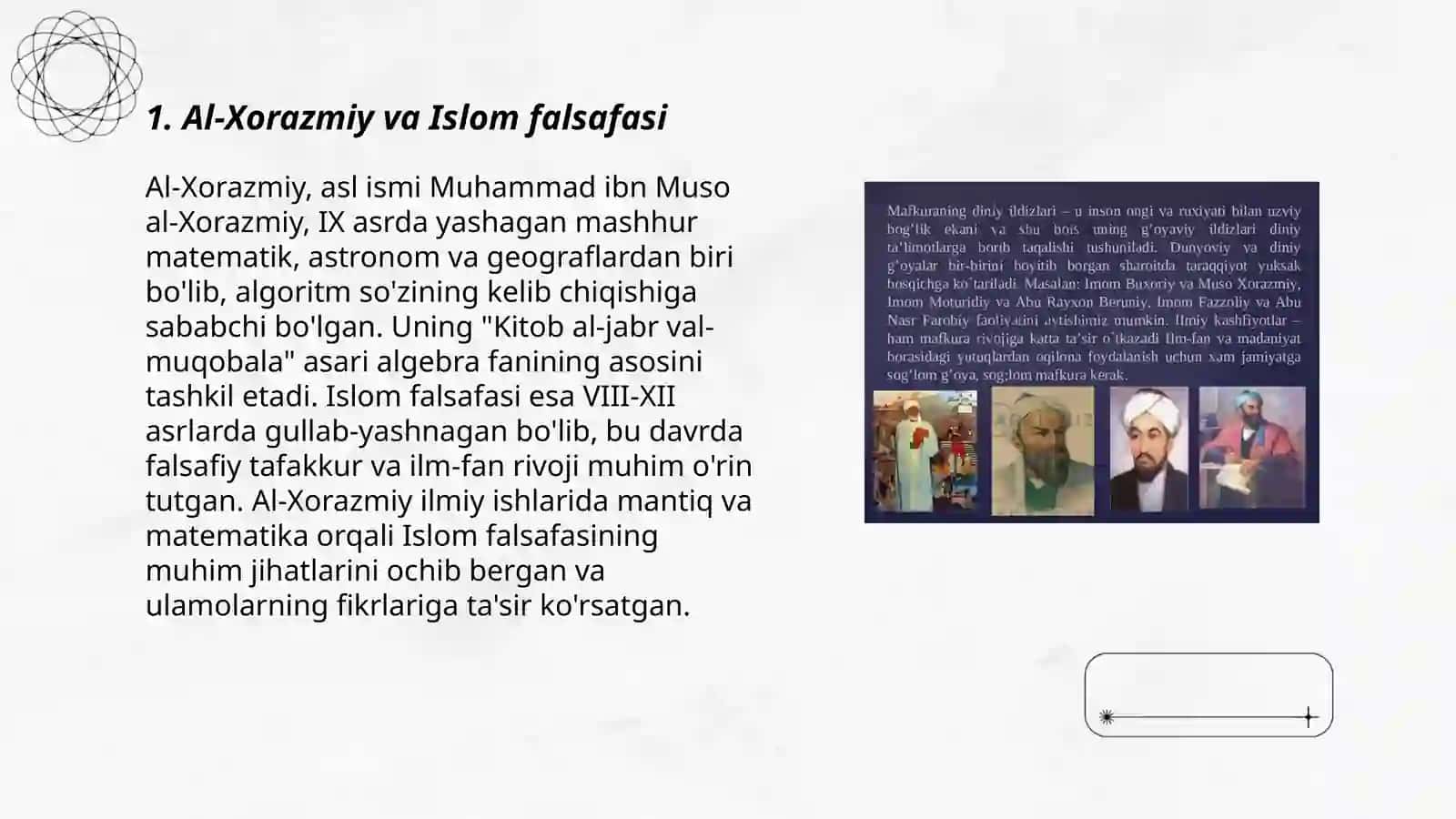 Alxorazmini falsafaga qoshgan xisalari 3