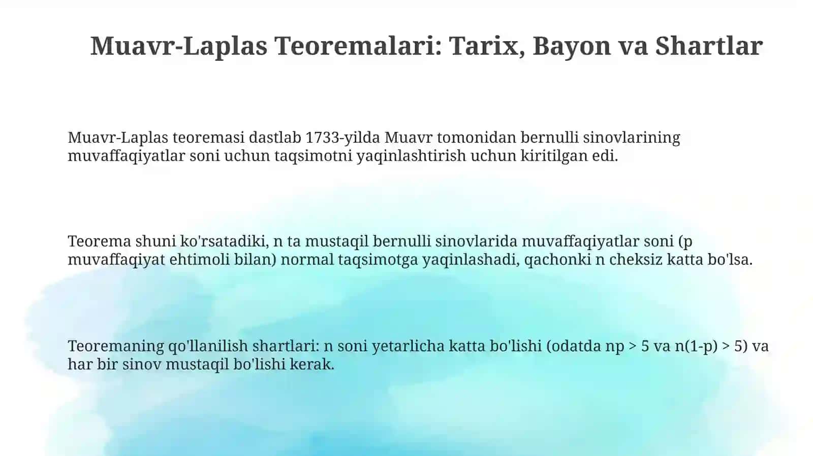 Muavr-Laplas teoremalari 3