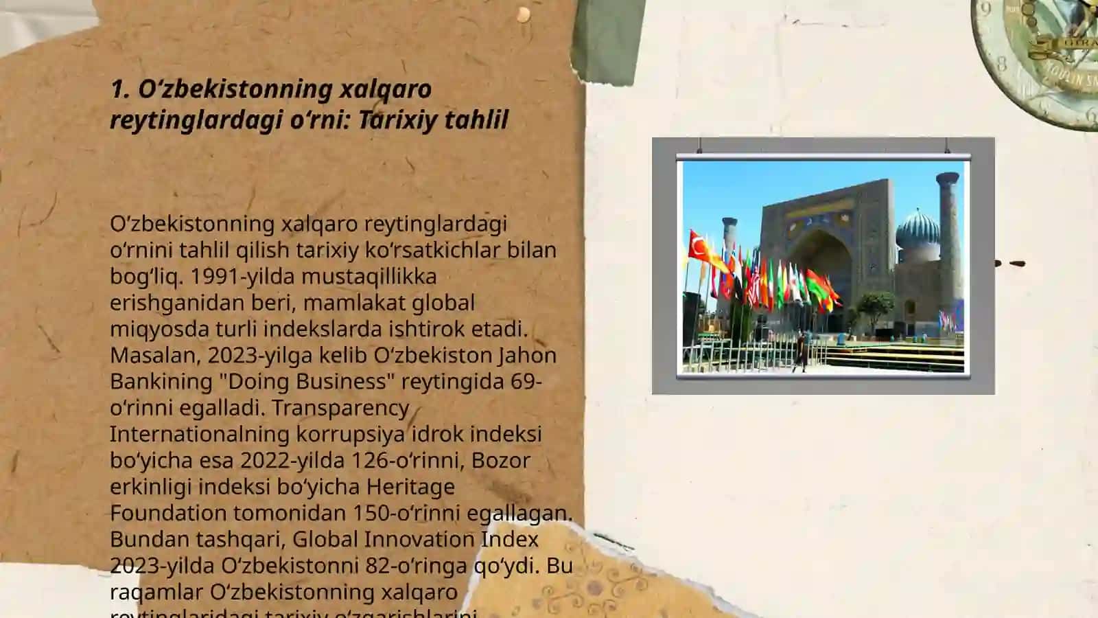 O‘zbekistonni halqaro reytinglardagi ko‘rsatgichlarini ko‘tarishning tarixiy va siyosiy ahamiyati 3