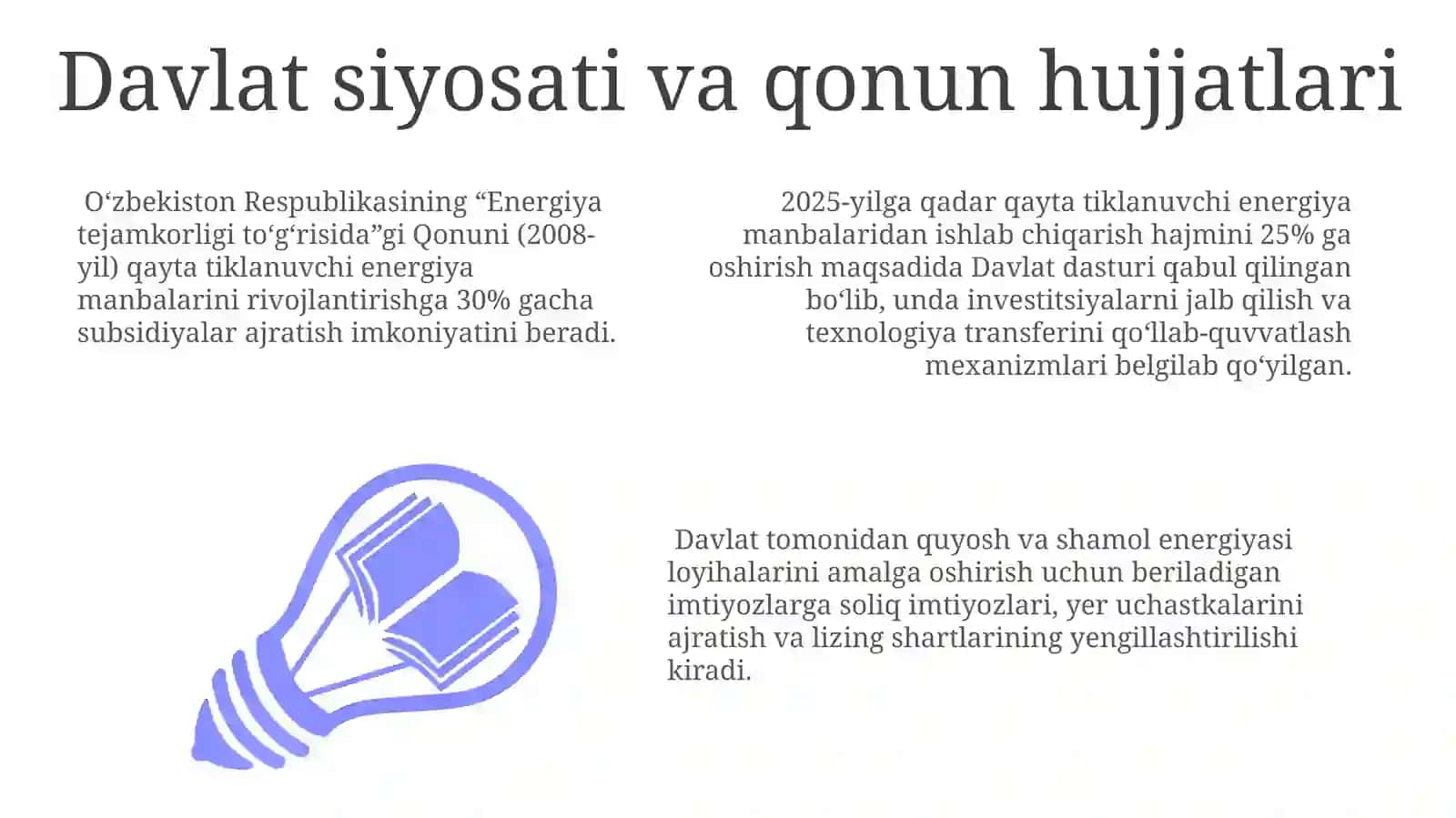 YASHIL Energiyani Qo'llab-quvvatlashi 3