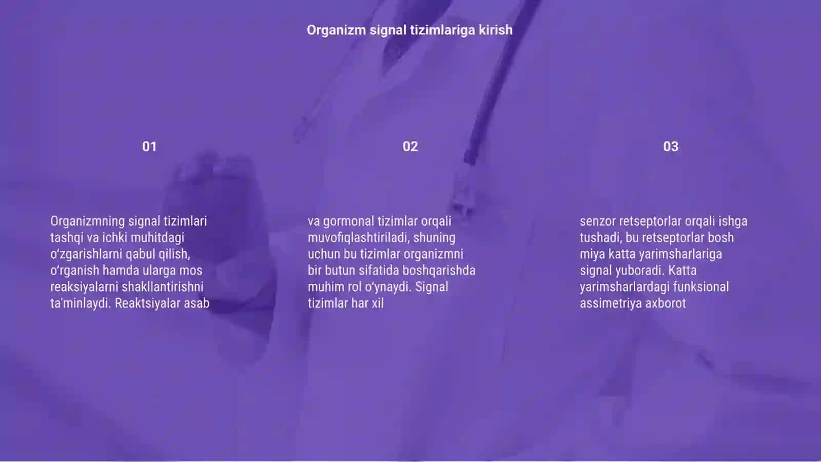 Organizm signal tizimlari.Bosh miya katta yarimsharlarining funksional assimetriyasi 3