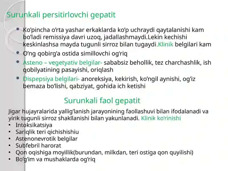 Jigar parenhimasi shikastlanish sindromida hamshiralik jarayoni 3