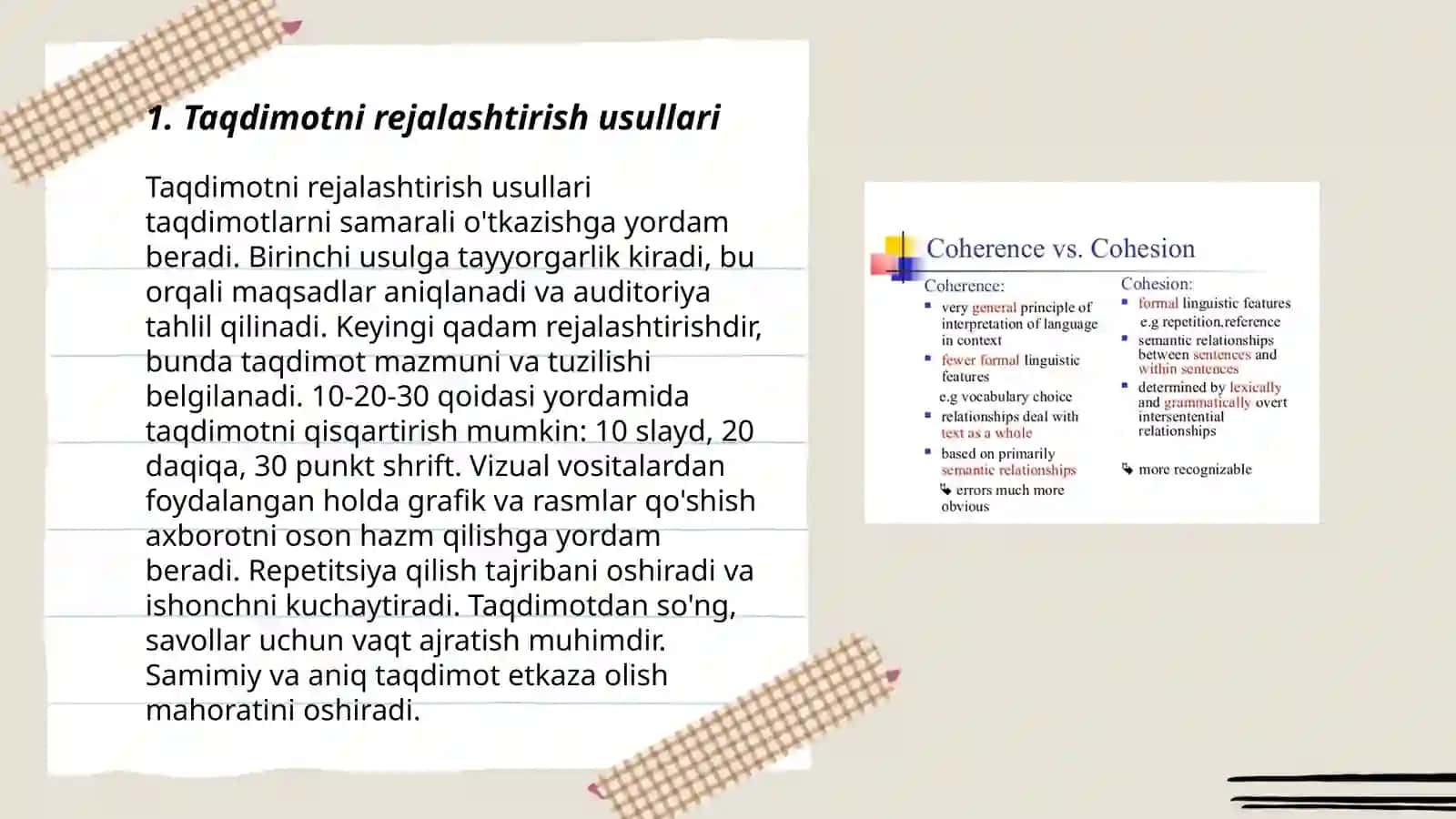 Taqdimot tayyorlash va taqdim etish usul va vositalari 3