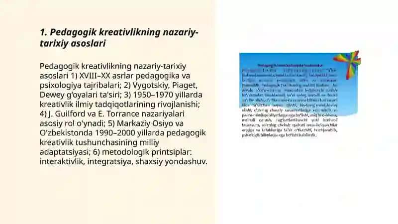 Pedagogik kreativlikning nazariy-tarixiy asoslari 3