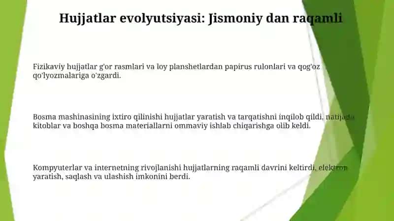 Hujjatlarni paydo boʻlishi va tarixi 3